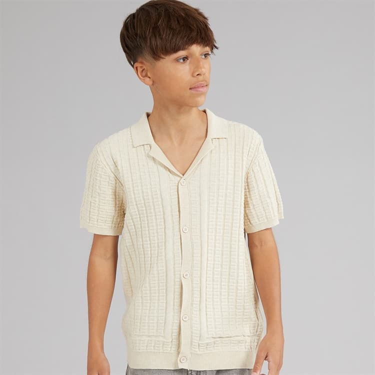 Brave Soul Jongens Seeger Poloshirt Ecru Marl