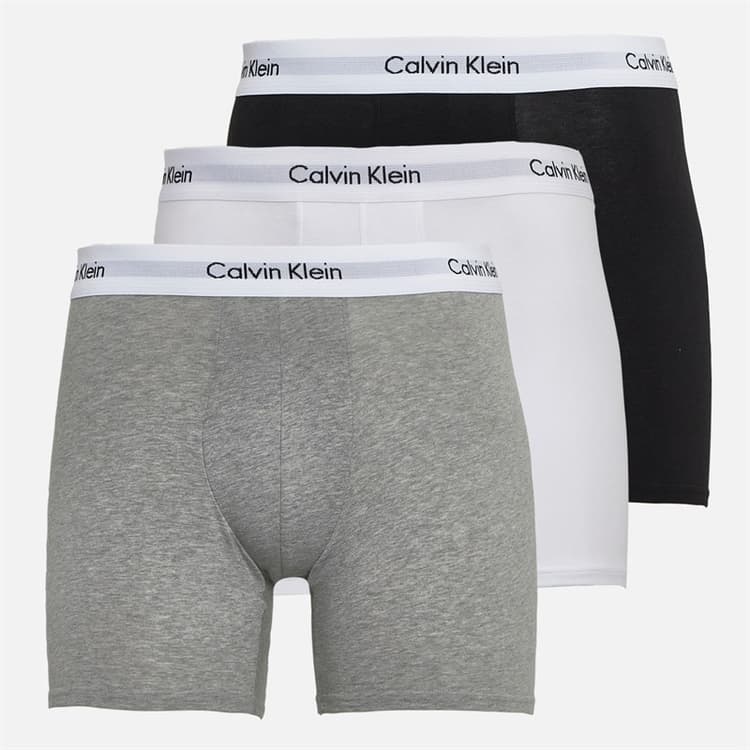 Calvin Klein Heren katoen stretch drie pak boxershorts Zwart/Grey Heather/Wit