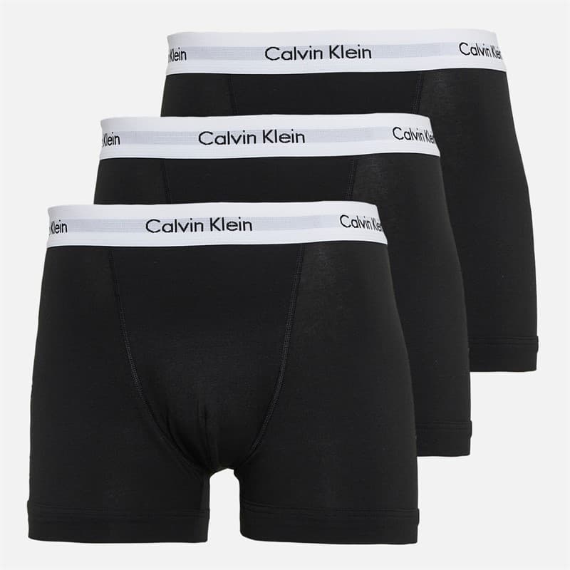 Calvin Klein Heren Katoen Stretch Drie Pak Boxer Trunks Zwart/Zwart/Zwart - Afbeelding 1