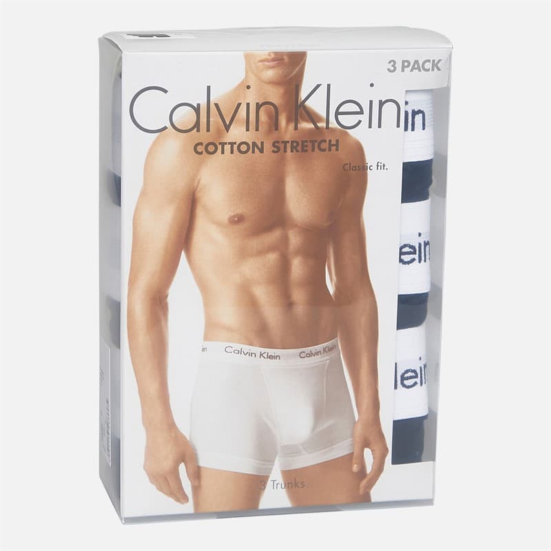 Calvin Klein Heren Katoen Stretch Drie Pak Boxer Trunks Zwart/Zwart/Zwart - Afbeelding 2