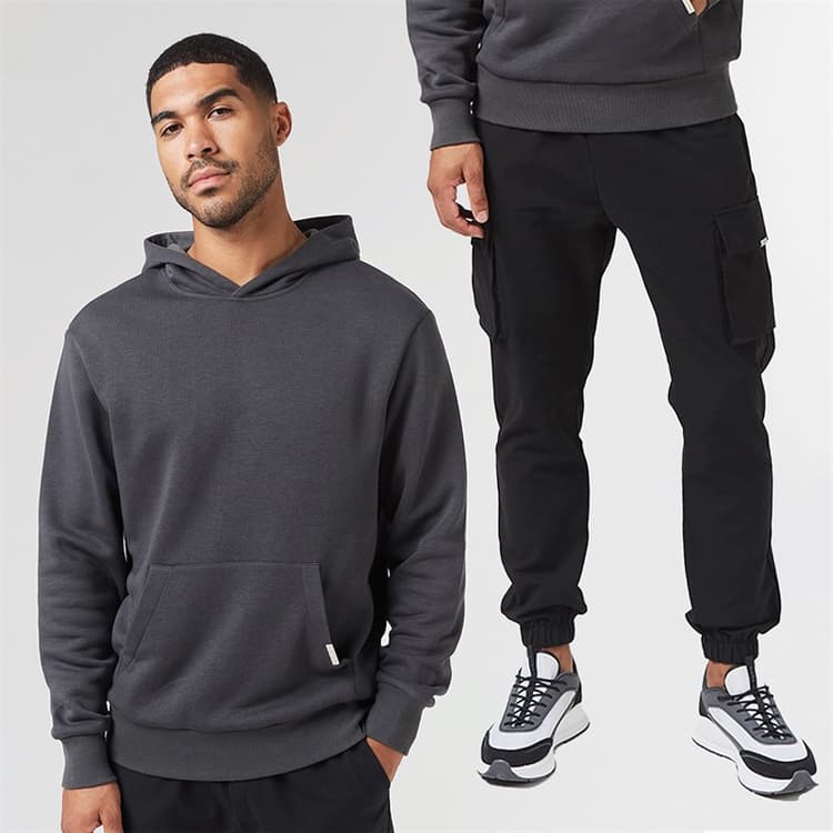 Closure London Hoodie en Cargo Broek Set Heren Antraciet/Zwart