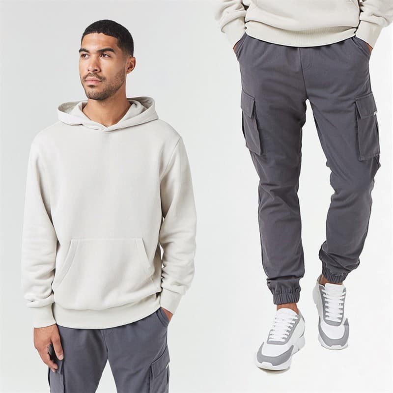 Closure London Hoodie en Cargo Broek Set Heren Steen/Antraciet - Afbeelding 1
