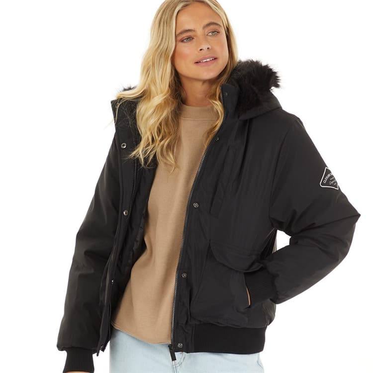 Closure London Dames Cropped Fur Parka Zwart