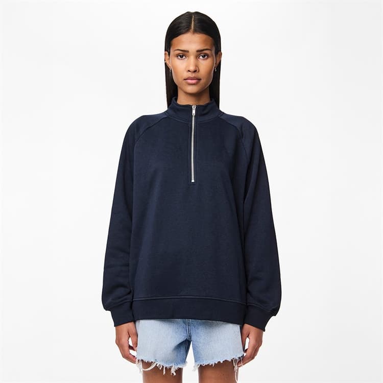 Pieces Dames Chilli Half Ritstop Trui Sky Captain