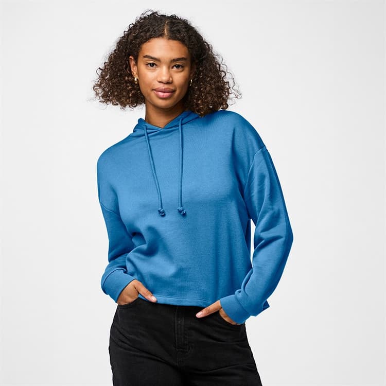 Pieces Dames Chili Lange Mouw Hoodie Azure Blue