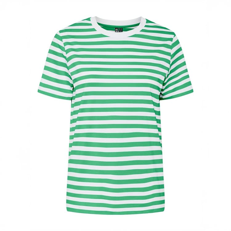 Pieces Dames Ria Gestreept T-shirt Absinthe Green