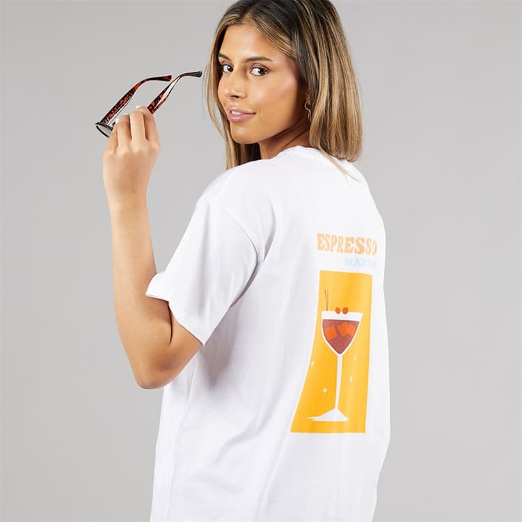 Pieces Dames Oversized Grafisch T-shirt Wit Espresso wit Espresso