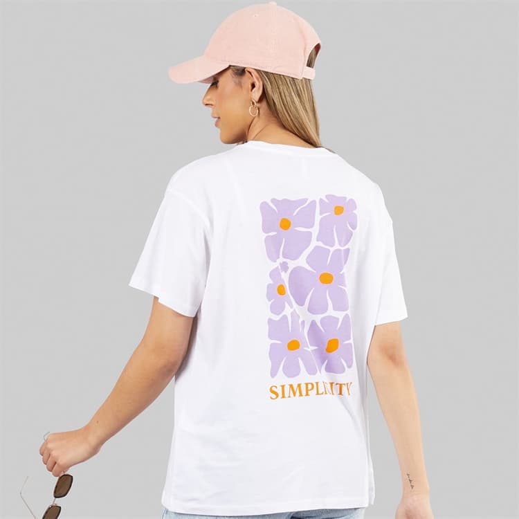 Pieces Dames oversized grafisch T-shirt wit Flower