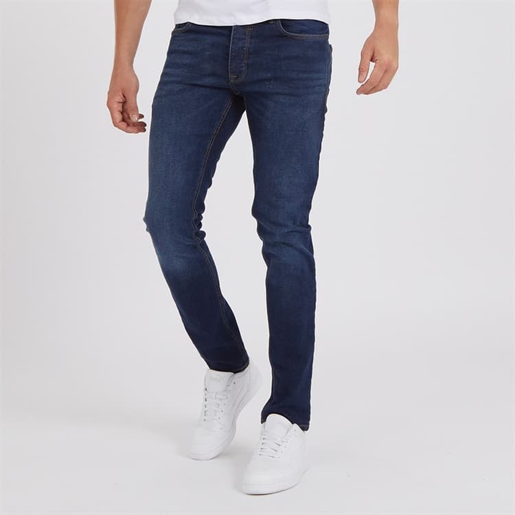 Crosshatch Heren Buraca Slim Fit Jeans Donkergewassen