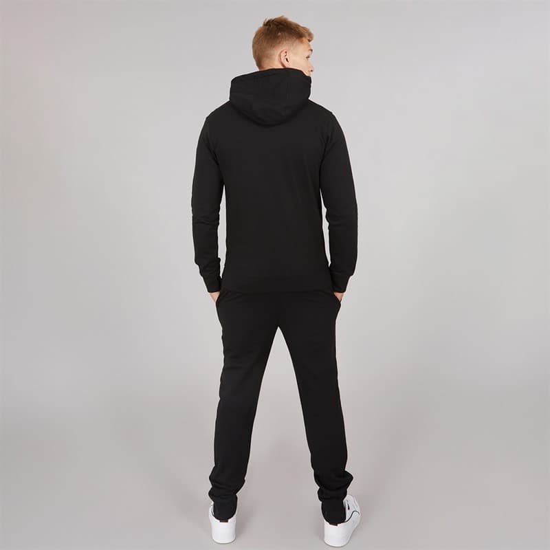 Crosshatch Heren Chelmere Hoodie en Joggingbroek Set Zwart - Afbeelding 2
