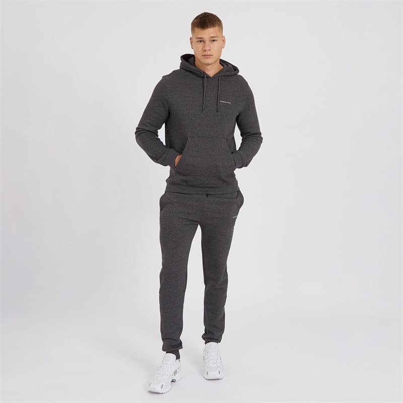 Crosshatch Hoodie en Joggingbroek Set Heren Antraciet Melange - Afbeelding 1