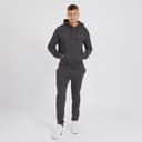Crosshatch Hoodie en Joggingbroek Set Heren Antraciet Melange