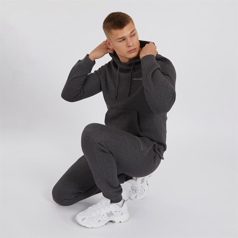Crosshatch Hoodie en Joggingbroek Set Heren Antraciet Melange - Afbeelding 3