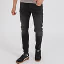 Crosshatch Heren Buraca Slim Jeans Gewassen Zwart