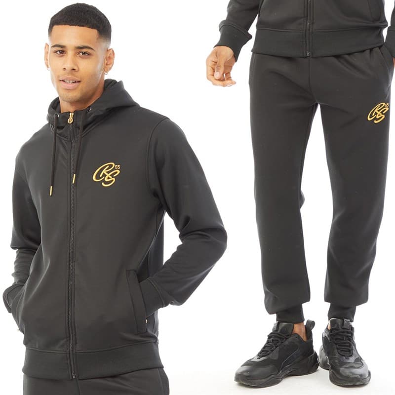 Crosshatch Heren Bradleys Joggingpak Zwart - Afbeelding 1