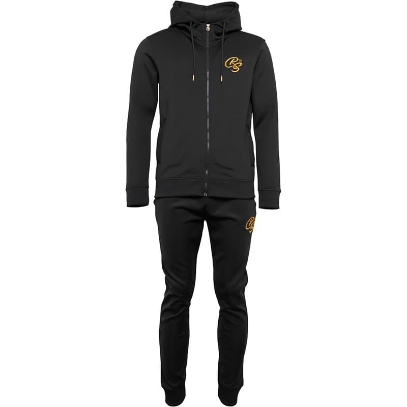 Crosshatch Heren Bradleys Joggingpak Zwart - Afbeelding 3