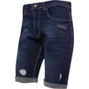 Crosshatch Heren Riptrey Scratch Detail Denim shorts Donkerblauw
