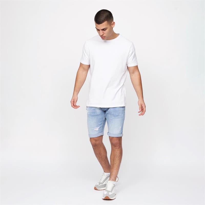 Crosshatch Herenshorts RipTrey met krasdetail Denim Lichtgewassen - Afbeelding 4