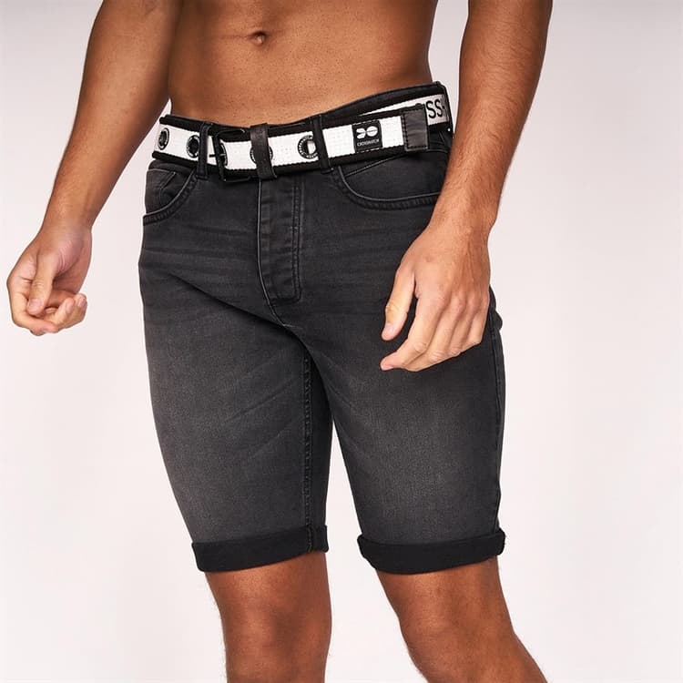 Crosshatch Heren Reesr Denim shorts Zwart
