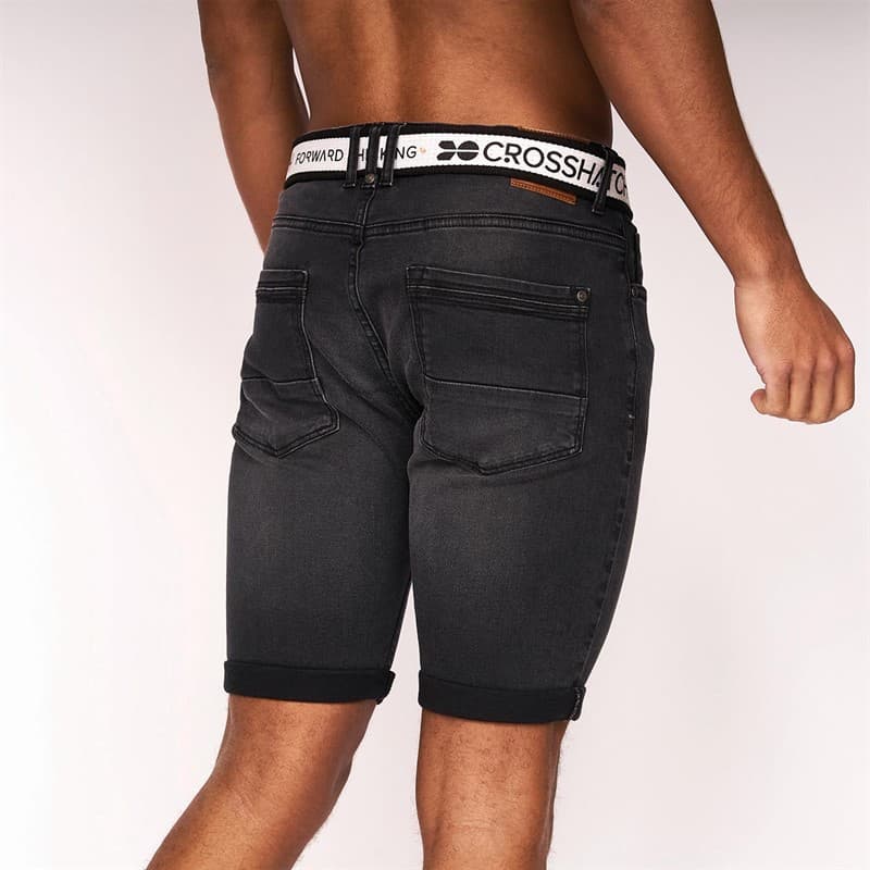 Crosshatch Heren Reesr Denim shorts Zwart - Afbeelding 2