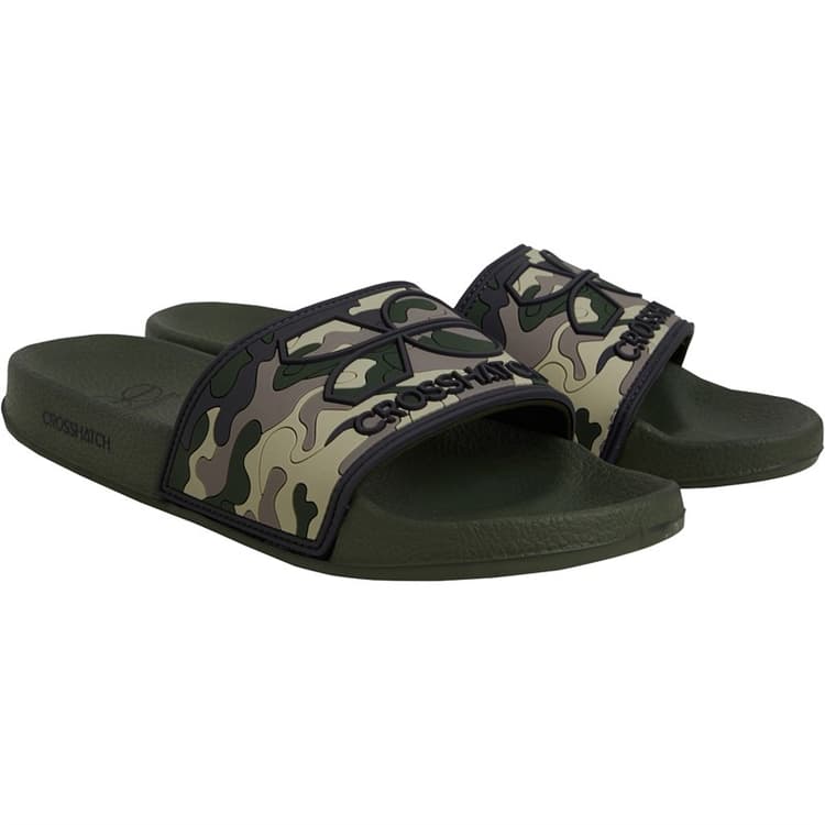 Crosshatch Slippers Heren Remorid Groen Camo