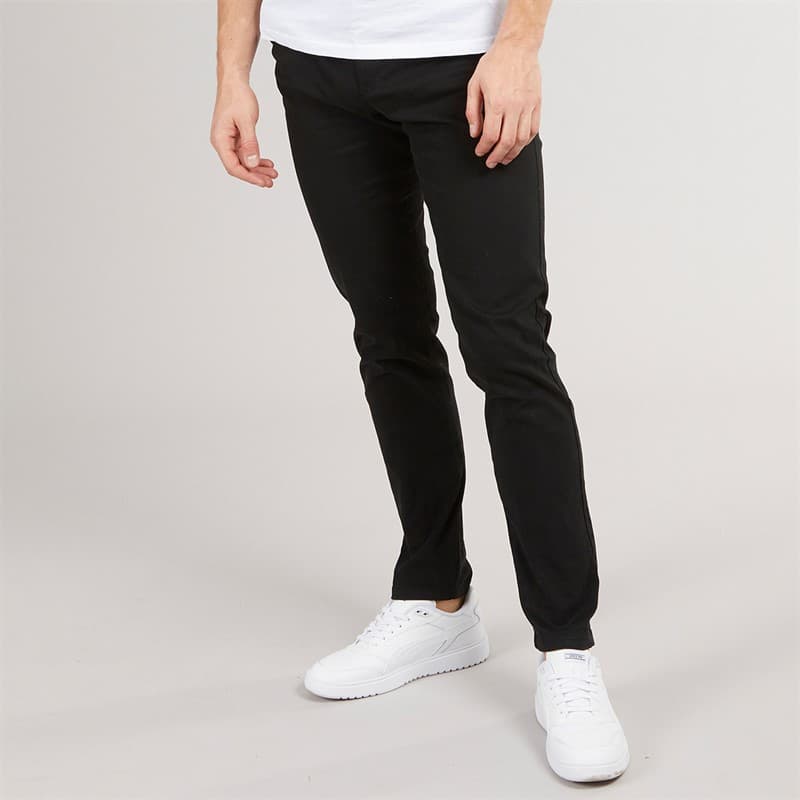 Crosshatch Heren Roysden Chino's Zwart - Afbeelding 1
