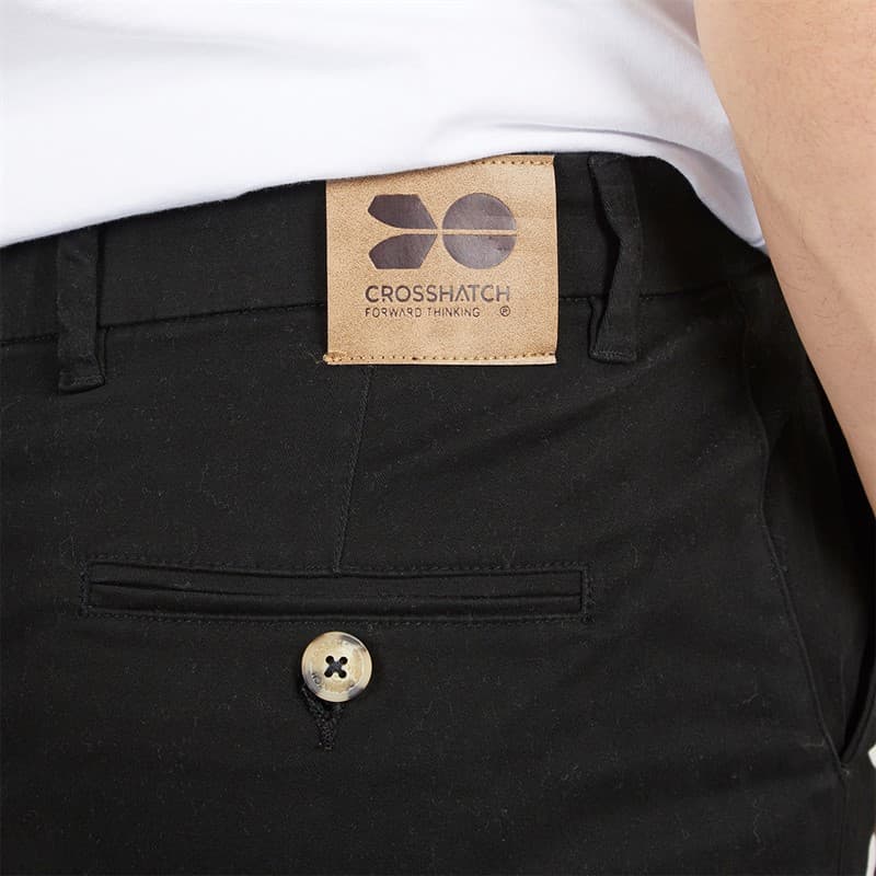 Crosshatch Heren Roysden Chino's Zwart - Afbeelding 3