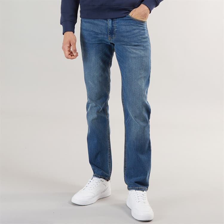 Crosshatch Heren Chas Straight Fit Jeans Medium Was
