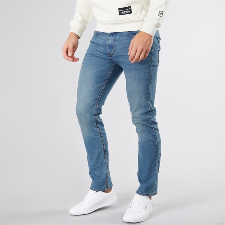 Crosshatch Heren Draker Rechte Jeans Lichtblauw