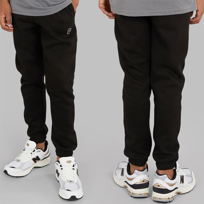 Crosshatch Jongens Driedelig Hoodie T-Shirt En Joggingbroek Set Zwart / Antraciet - Afbeelding 3