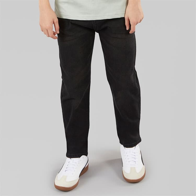 Crosshatch Jongens Rechte Jeans Zwart Gewassen