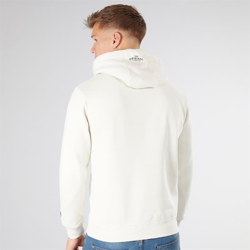 Crosshatch Heren Campbox Hoodie Off White - Afbeelding 2