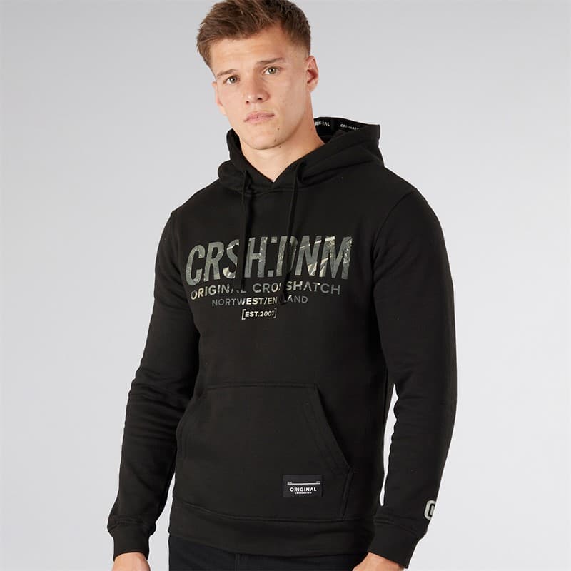 Crosshatch Heren Campbox Hoodie Zwart - Afbeelding 1