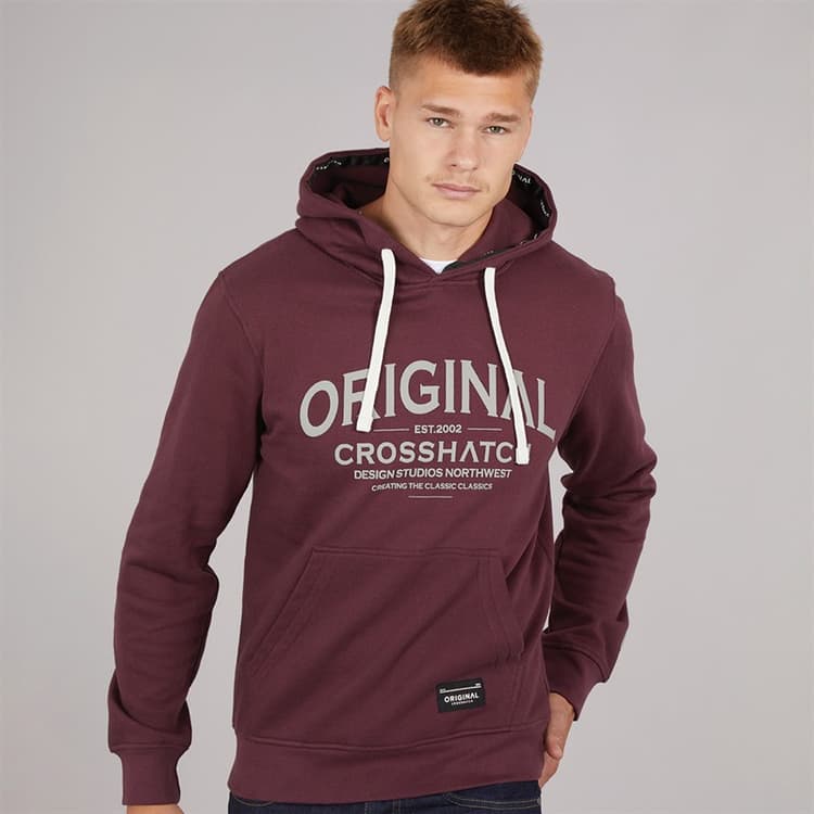 Crosshatch Heren Vintarge Hoodie Raisin