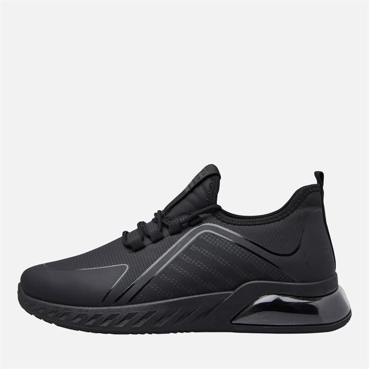 Crosshatch Heren Clarington Sneakers Black Mono