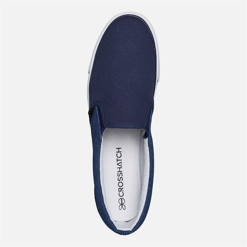 Crosshatch Heren Ramp Instappers Canvas Schoenen Navy/Dark Chambray - Afbeelding 4