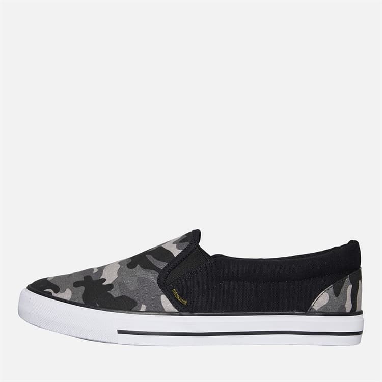 Crosshatch Heren Ramp Instappers Canvas Schoenen Black Camo/Zwart