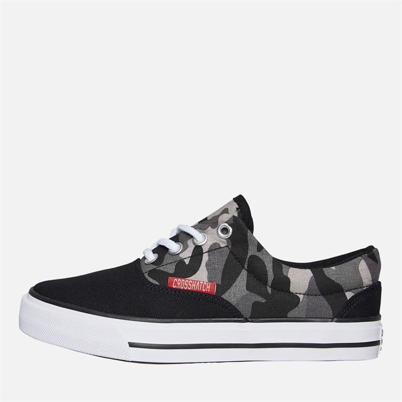Crosshatch Jongens Skywalk Canvas Schoenen Black Camo - Afbeelding 1
