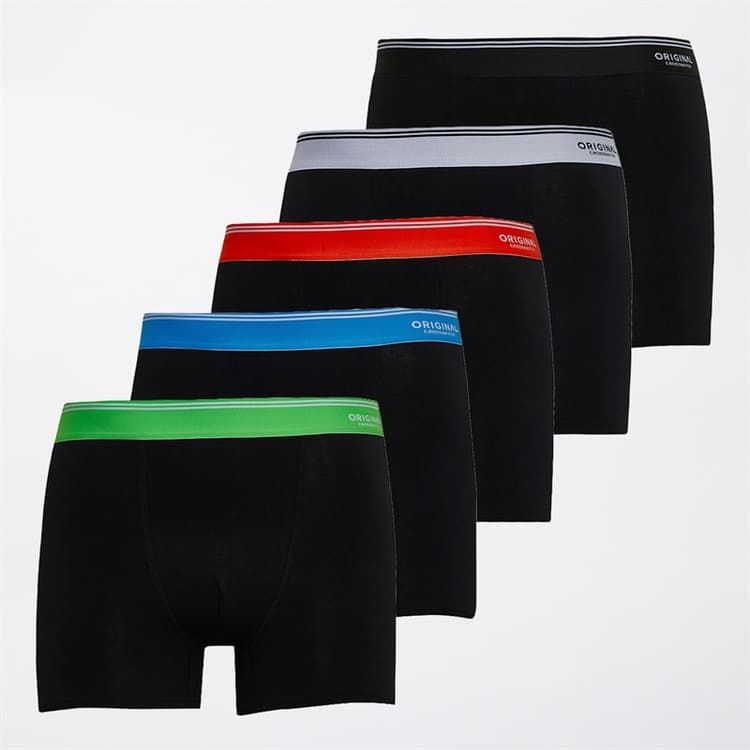 Crosshatch Heren Prismara Vijf Pack Boxers Zwart