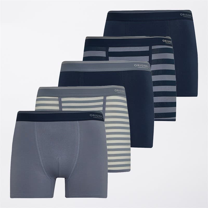 Crosshatch Heren Linatrix vijf pak boxershorts Blauw - Afbeelding 1