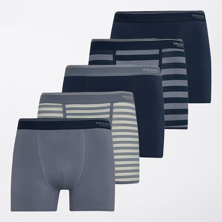 Crosshatch Heren Linatrix vijf pak boxershorts Blauw