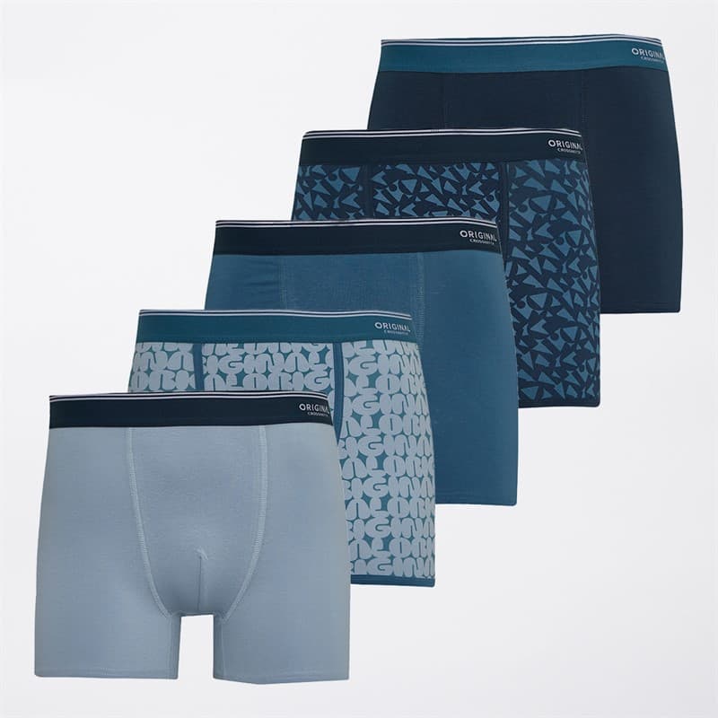 Crosshatch Heren Dringal Vijf Pack Boxers Blauw - Afbeelding 1