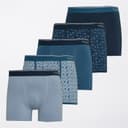 Crosshatch Heren Dringal Vijf Pack Boxers Blauw