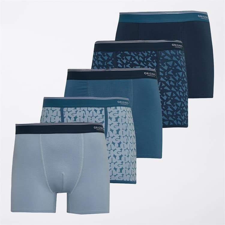 Crosshatch Heren Dringal Vijf Pack Boxers Blauw