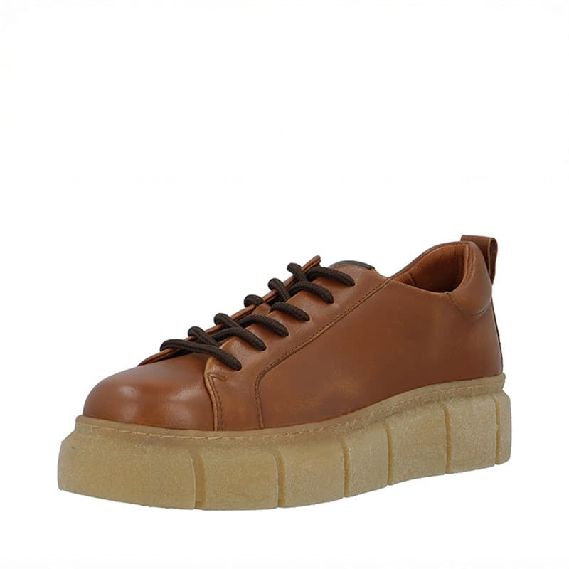 Ca'Shott Dames Casflora Lange Kant Schoenen Leer Cognac - Afbeelding 3