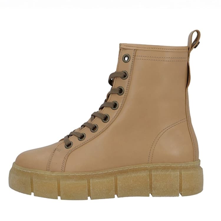 Ca'Shott Dames Casflora Kant Laarzen Leer Beige