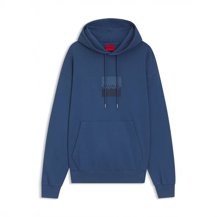 HUGO Heren Duspliter Hoodie Medium Blue