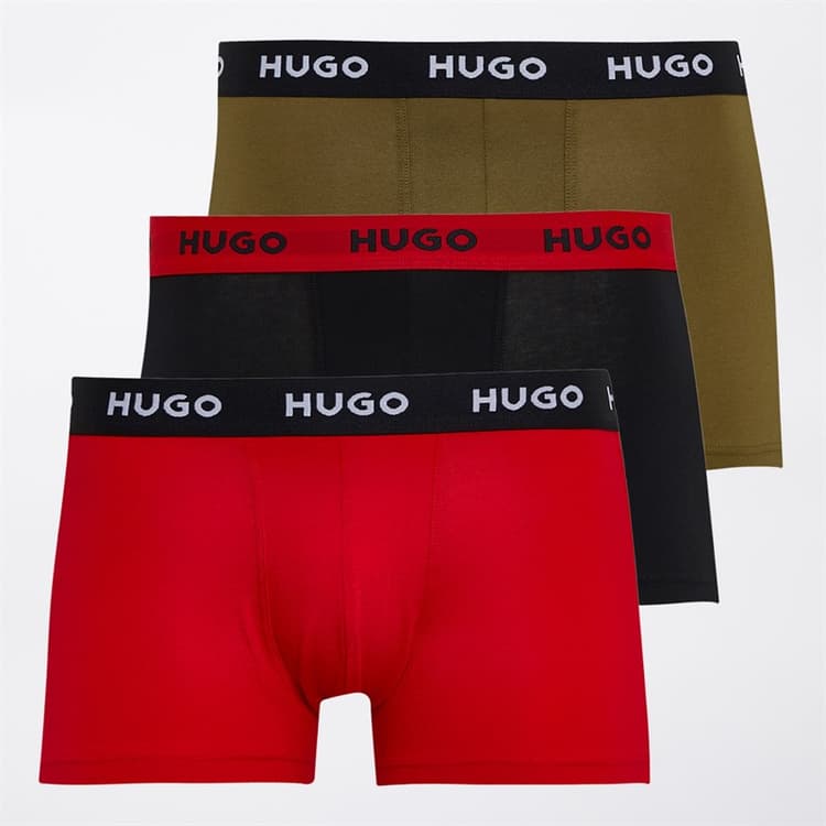HUGO Heren drie pack boxers multi Open Miscellaneous