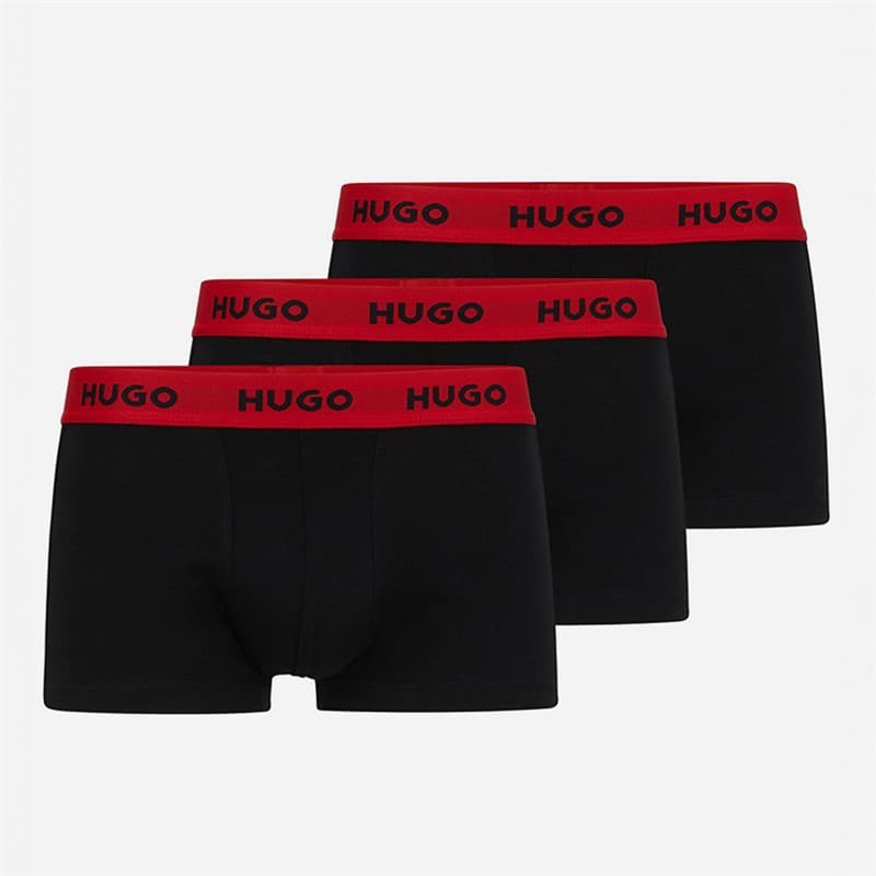 HUGO Heren Drie Pack Boxershorts Zwart - Afbeelding 1