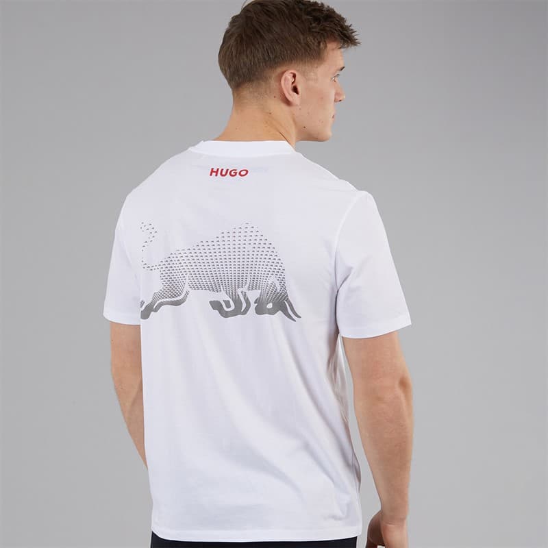 HUGO Heren Vcarb T-shirt Wit - Afbeelding 3
